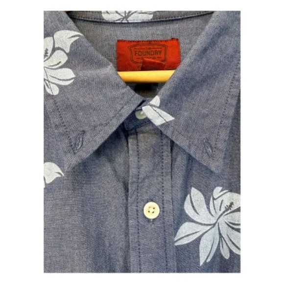 The Foundry Supply Co. 3XLT Big and Tall Hibiscus Hawaiian Print Shirt - Picture 4 of 8